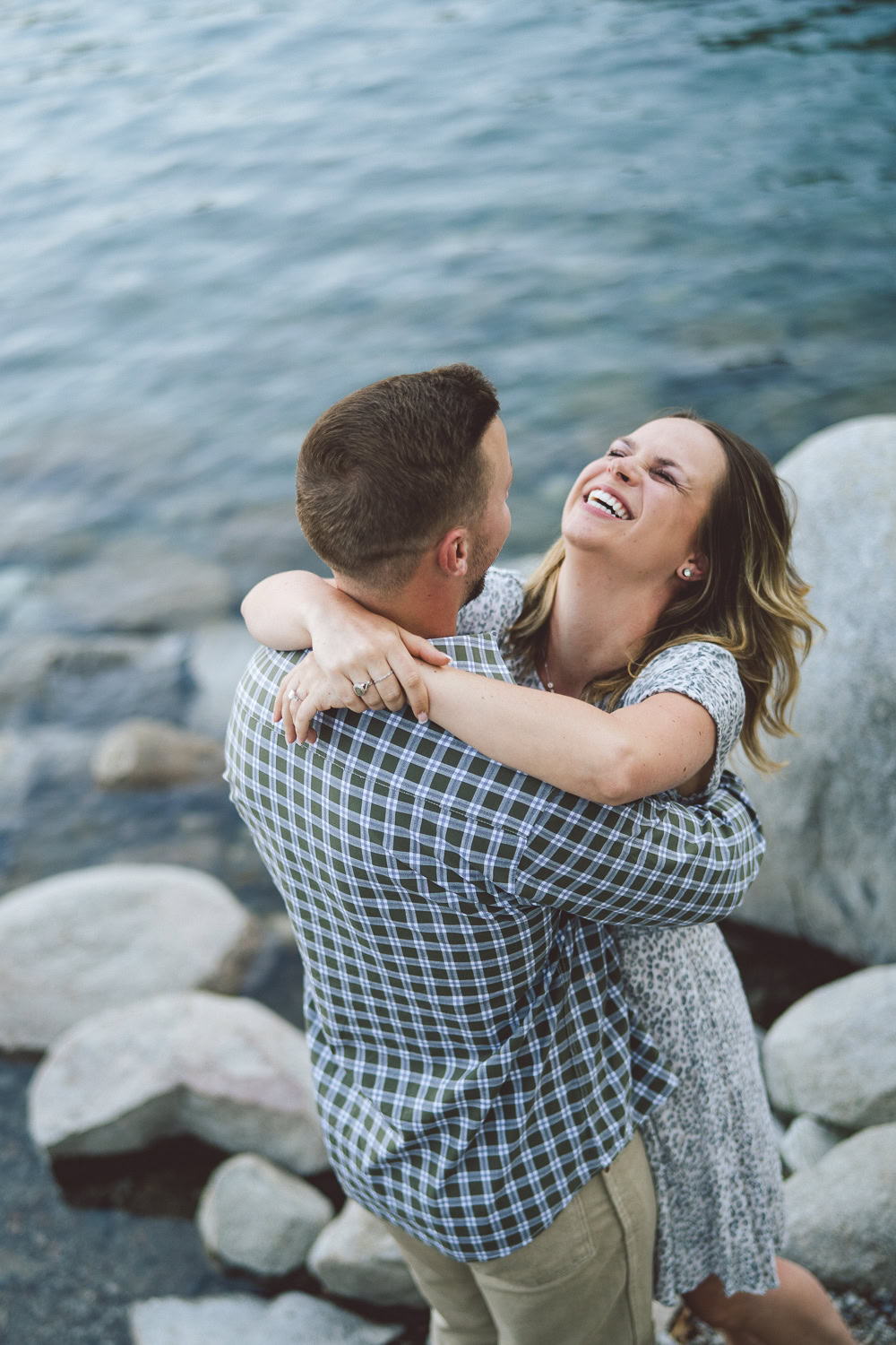 Engaged couple photo session and a surprise proposal at Convict Lake