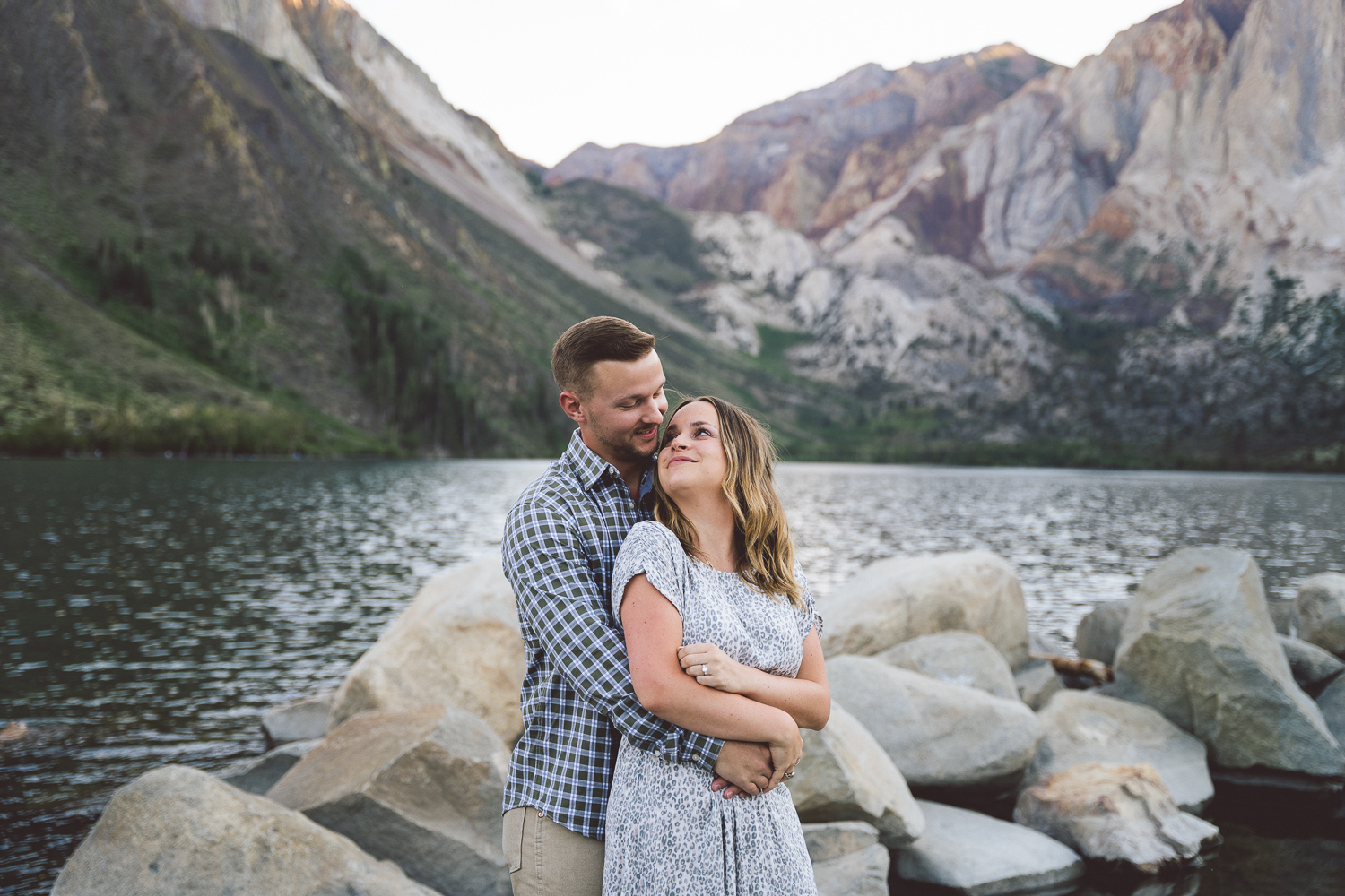 Engaged couple photo session and a surprise proposal at Convict Lake