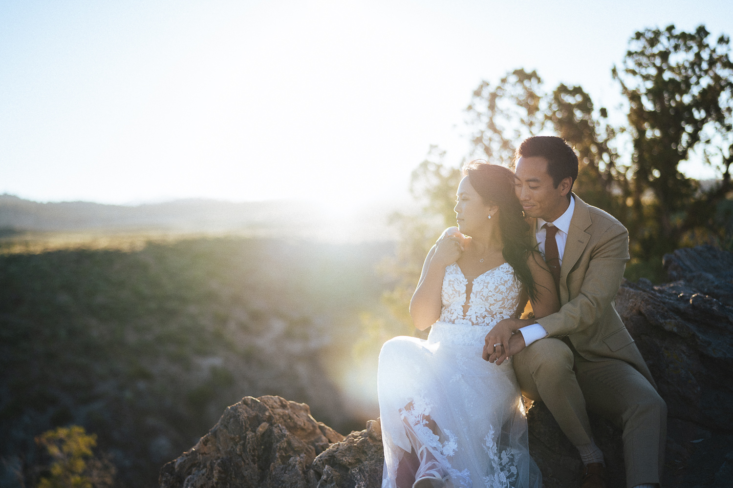 wedding couple at Hot Creek Geological Site