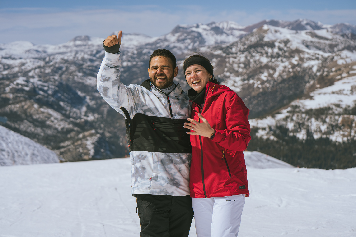 A surprise skiing proposal on top of Mammoth Mountain